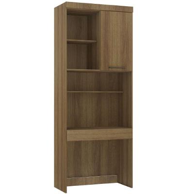 Bancada De Estudos Modulada 90cm 1 Porta E 1 Gaveta Paris Luciane Móveis Avelã Pf Com Avelã Pf