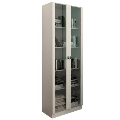 Armario Para Escritorio 2 Portas De Vidro Me4115 Branco Tecno Mobili Branco