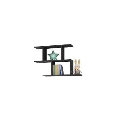 Nicho Decorativo 3 Prateleiras Preto Fosco - Qmovi