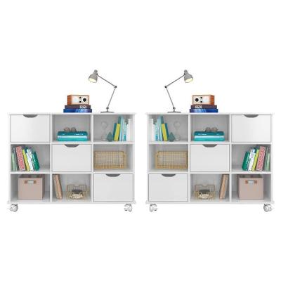 Kit 2 Nichos Organizadores Com Rodízios Toys Q01 3 Gavetas Branco