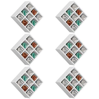 Kit 06 Nichos Porta Toalhas 09 Lugares 40x40cm Branco