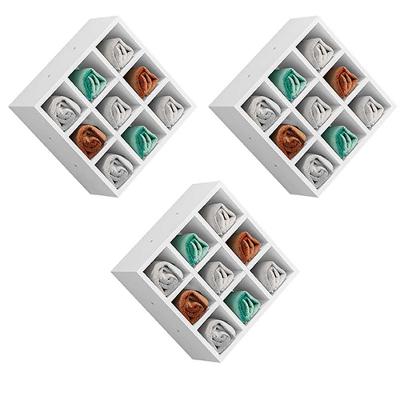 Kit 03 Nichos Porta Toalhas 09 Lugares 40x40cm Branco