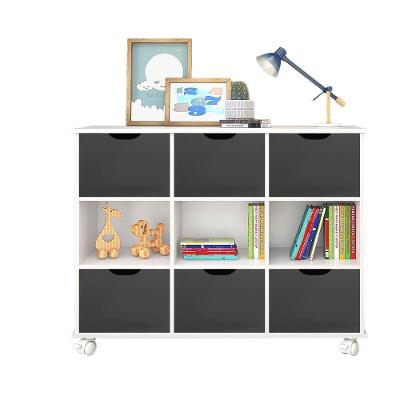 Nicho Organizador C/ 6 Gavetas C/ Rodízio Q01 Branco/Preto