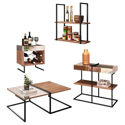 Conjunto Sala De Estar 4 Peças Estilo Industrial Bp 15mm