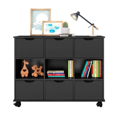 Nicho Organizador C/ 6 Gavetas C/ Rodízio Q01 Preto/Preto