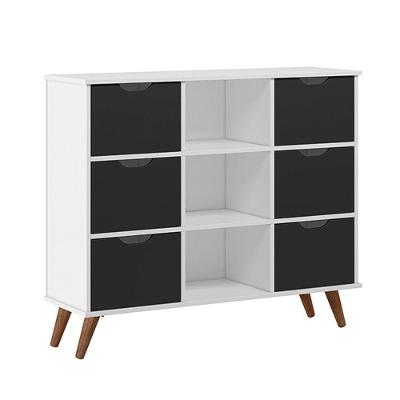 Nicho Organizador C/ 6 Gavetas Q01 Branco/Preto