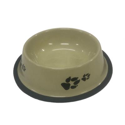 Comedouro E Bebedouro Estampado Aço Inoxidável Meu Pet Verde