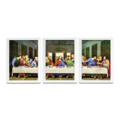 Quadro Mosaico Santa Ceia Peças A3 Branca