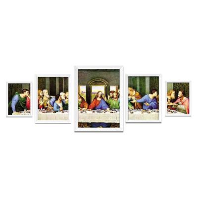 Quadro Mosaico Santa Ceia Peças Branca