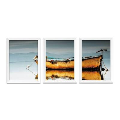 Quadro Mosaico Barco Peças A4 Branca