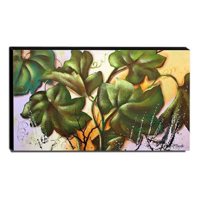 Quadro De Pintura Folhagens 60X105Cm-1148