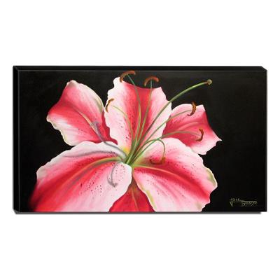 Quadro De Pintura Lirio Rosa 60X105Cm-1367