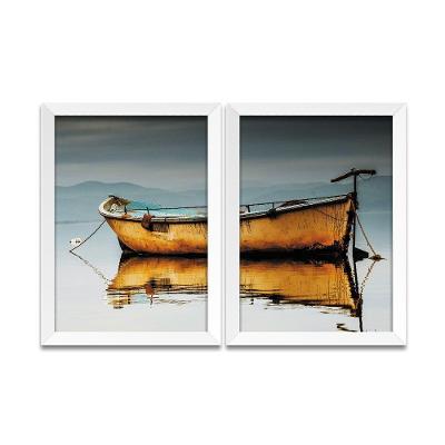 Quadro Mosaico Barco Peças A3 Branca