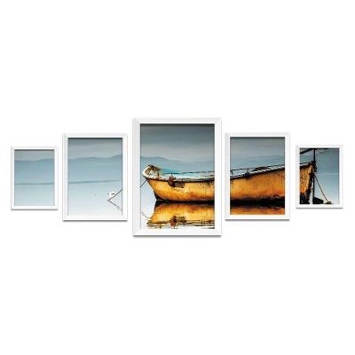 Quadro Mosaico Barco Peças Branca
