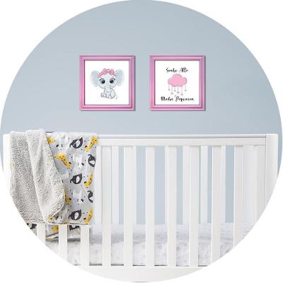 Kit 2 Quadro Infantil Elefanta Menina 2