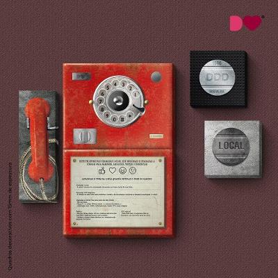 Orelhão Vintage Quadro Com 5 Peças 15mm Ultra-brilho