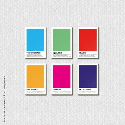 Terapia Das Cores Quadro Com 6 Peças 6mm Placa Soft Touch