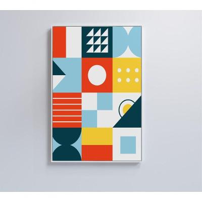 Quadro Geométrico Colorido 10 80x120 Cm Vidro Impresso