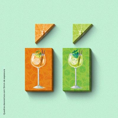 Vai Um Drink Aí? - Quadro Ou Placa Com 4 Peças 15mm