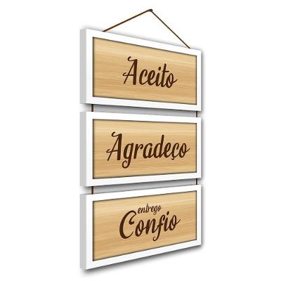 Kit Quadros E Corda 3Pçs 17X32 Moldura Branca