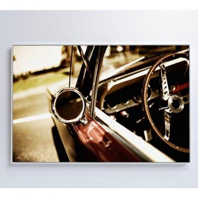 Quadro Retrovisor Carro Clássico 60x40 Cm Tecido Canvas