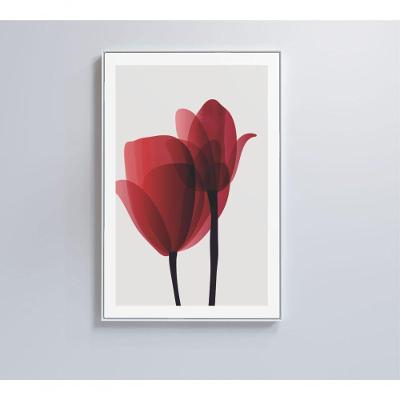 Quadro Pintura 2 Rosas 80x120 Cm Vidro Impresso