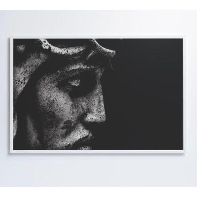 Quadro Estatua Cristo 120x80 Cm Tecido Canvas
