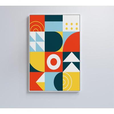 Quadro Geométrico Colorido 11 80x120 Cm Vidro Impresso