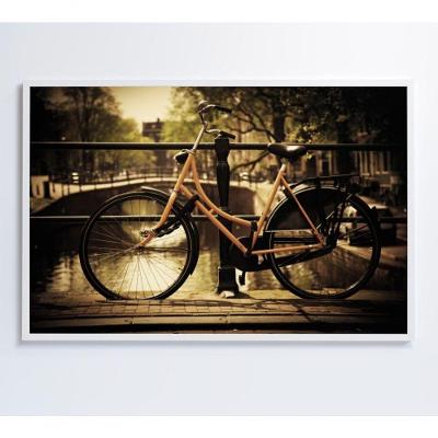 Quadro Bicicleta Na Ponte 60x40 Cm Tecido Canvas