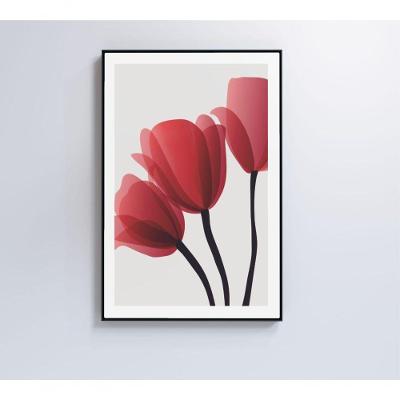 Quadro Pintura 3 Rosas 40x60 Cm Vidro Impresso