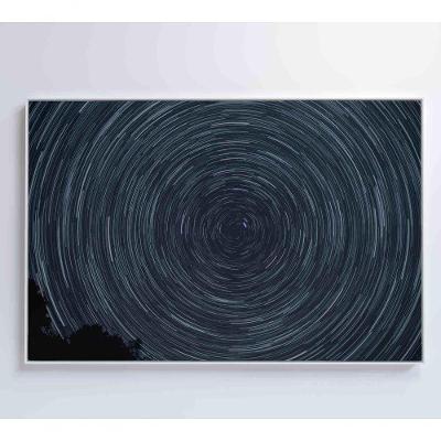 Quadro Abstrato Espiral Noturno 120x80 Cm Tecido Canvas