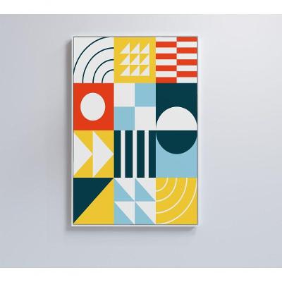 Quadro Colorido Geométrico 7 60x90 Cm Tecido Canvas