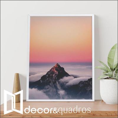 Quadro Montanha Nas Nuvens 80x120 Cm Adesivo Fotográfico