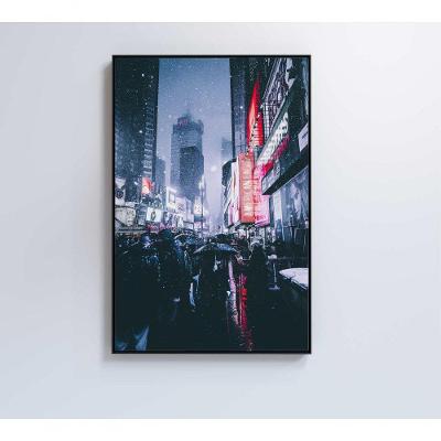 Quadro Times Square Neve 60x90 Cm Tecido Canvas