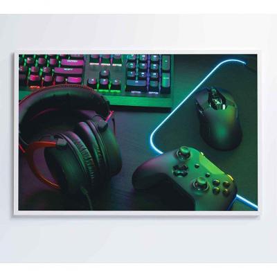 Quadro Estação De Trabalho Gamer 90x60 Cm Tecido Canvas