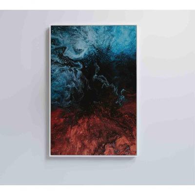 Quadro Abstrato água E Fogo 60x90 Cm Adesivo Fotográfico