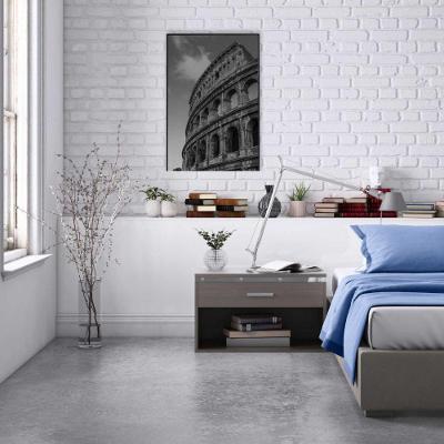 Quadro Coliseu Preto E Branco 80x120 Cm Vidro Impresso