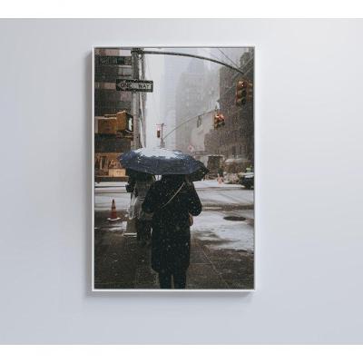 Quadro Neve Nova York 60x90 Cm Tecido Canvas