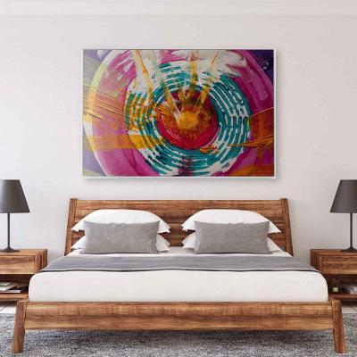Quadro Pintura Círculos 90x60 Cm Vidro Impresso