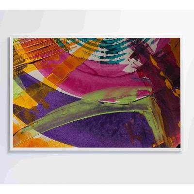 Quadro Pintura Ondas 90x60 Cm Vidro Impresso
