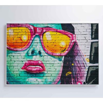 Quadro Grafite óculos 60x40 Cm Adesivo Fotográfico