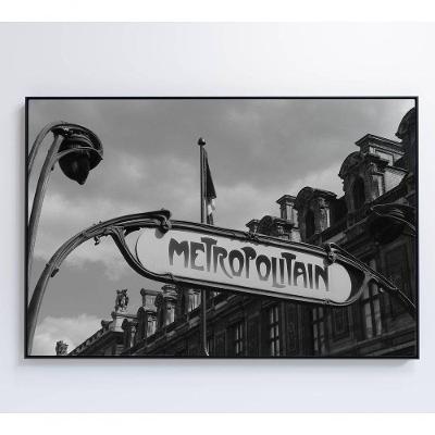 Quadro Metro Paris 90x60 Cm Adesivo Fotográfico