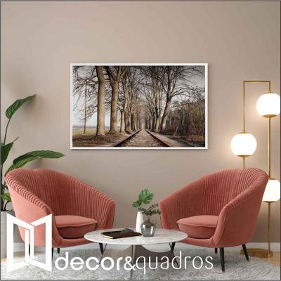 Quadro Trilhos 90x60 Cm Adesivo Fotográfico
