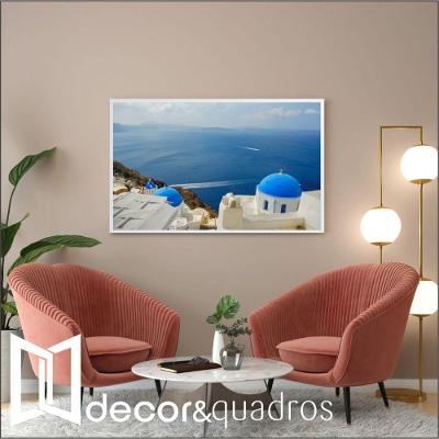 Quadro Mar Santorini 80x120 Cm Tecido Canvas