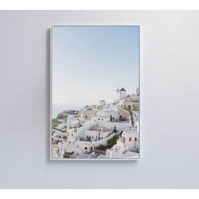 Quadro Paisagem Ilha Santorini 80x120 Cm Tecido Canvas