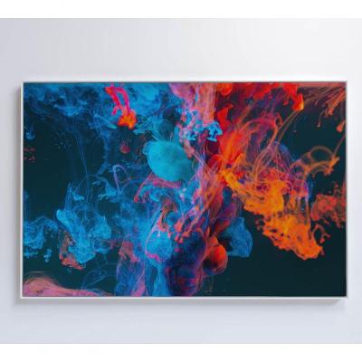 Quadro Abstrato Gelo E Fogo 120x80 Cm Adesivo Fotográfico