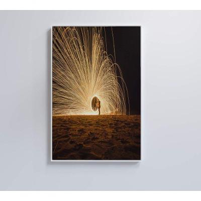 Quadro Praia Noturna 80x120 Cm Vidro Impresso