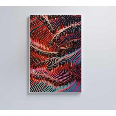 Quadro Abstrato Ondulações 40x60 Cm Vidro Impresso