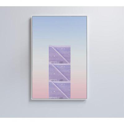 Quadro Arquitetura Diagonais 80x120 Cm Vidro Impresso