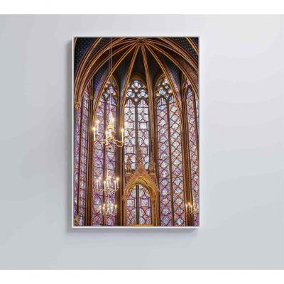Quadro Arquitetura Vitrais 40x60 Cm Vidro Impresso